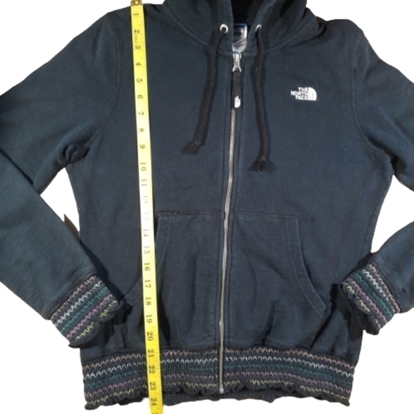 THE NORTH FACE Hoodie RARE Embroidered Size Medium black - Picture 8 of 13